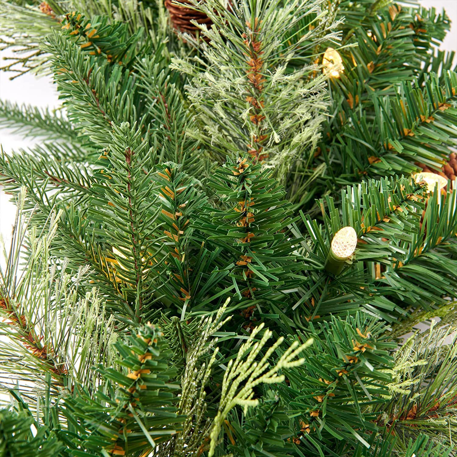 クリスマス赤果松果クリスマス藤条180cm/2.7メートル暗号化ランプ付きクリスマス装飾藤条門藤門飾り