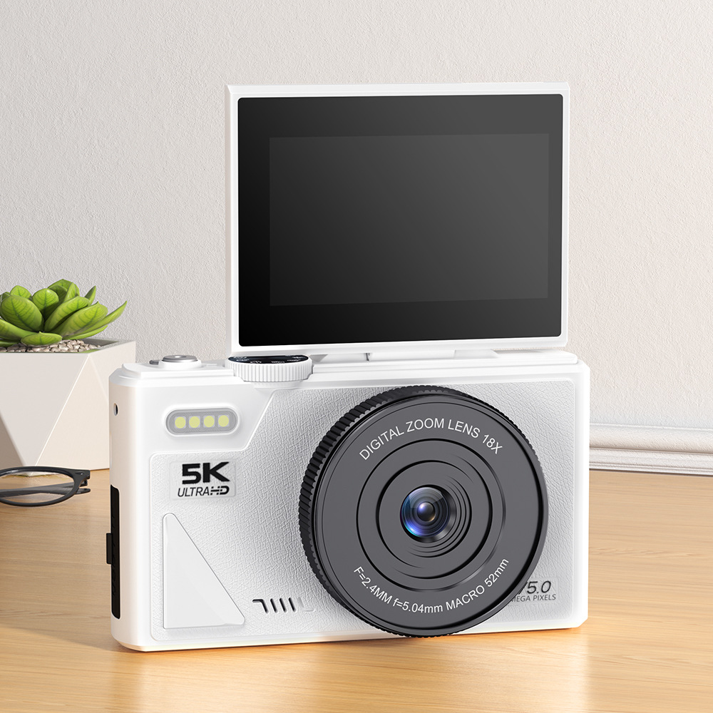 Cámara Digital Retro con Pantalla Abatible 5K W1 Zoom 18X con Estabilización Óptica para Campus y Selfies image 3