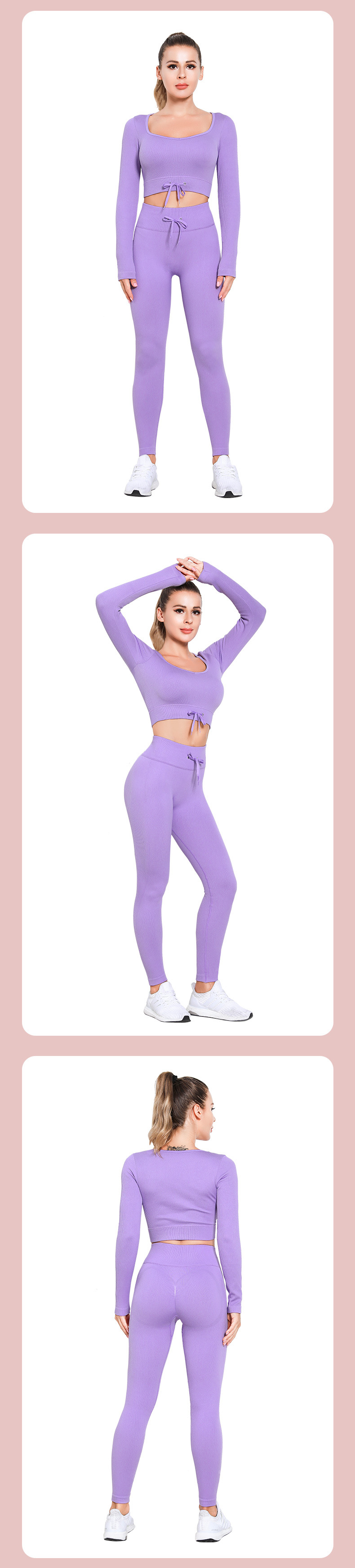 Seamless Yoga Crop Top Two Piece Set