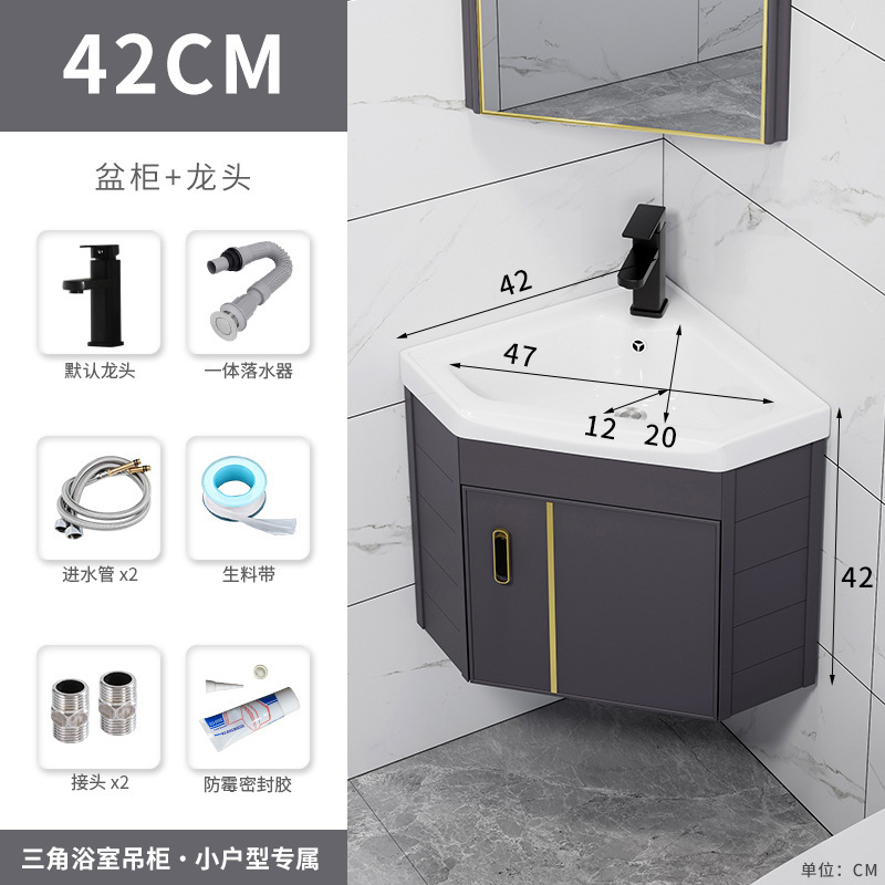 Piso lavabo gabinete combinación pequeño apartamento baño triángulo mesa de lavado esquina lavabo piscina