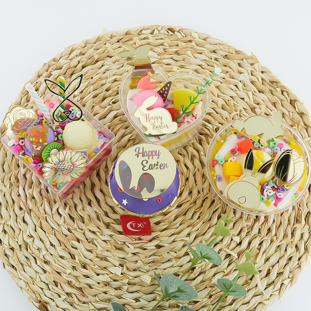 Happy Easter 复活节兔子彩蛋装饰纸杯蛋糕插牌 复活节蛋摆件