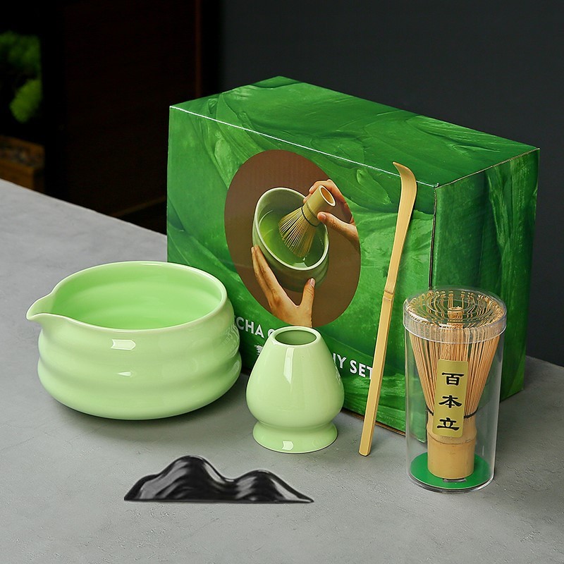 国境を越えた抹茶ツールセット 竹茶筅 ティートレイ ティースプーン ティーピック 百本立 陶器抹茶ボウル 和風|undefined