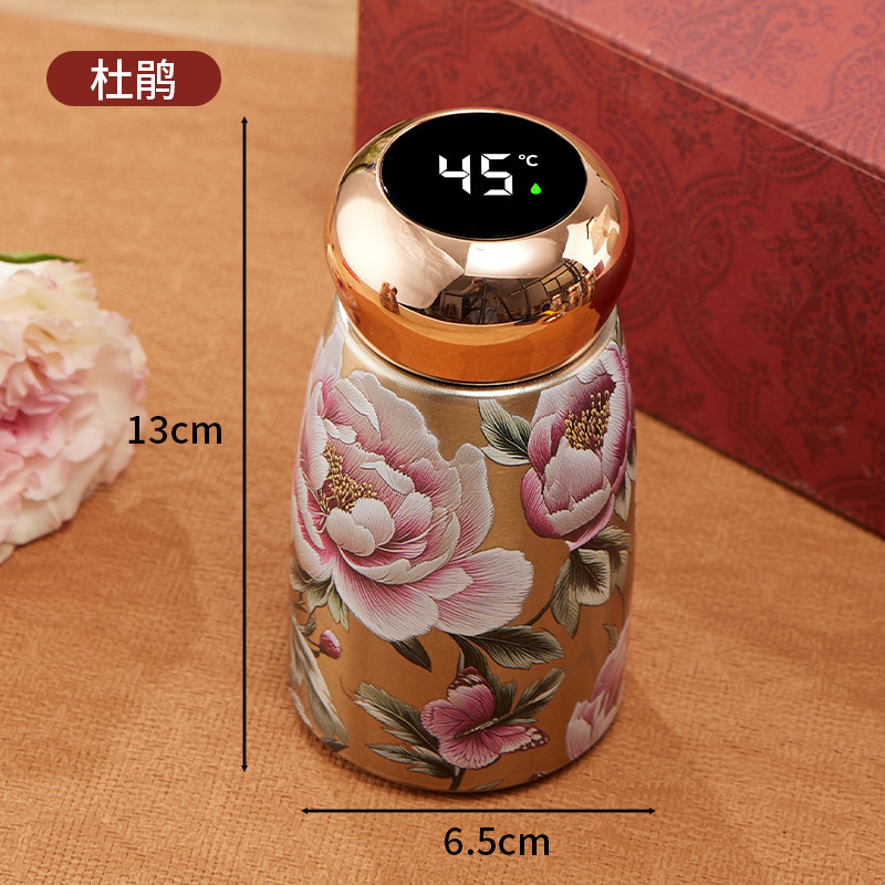 国潮小巧迷你口袋杯子316保温杯高颜值蘑菇头智能显温便携随手杯|undefined