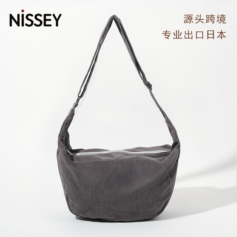 New Retro Dumpling Bag Large Capacity Crossbody Shoulder Canvas Bag Harajuku Lazy Style Tote Bag Unisex Bag