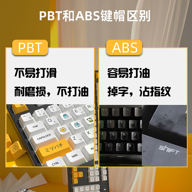 Juego completo de keycaps Honey Milk (Miel Leche) PBT, técnica de sublimación, perfil XDA retro, personalizado 