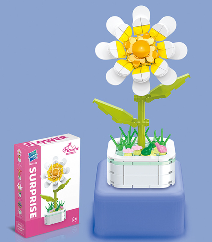 Diamante caballo bloques de construcción flor suculenta olla creativa ramo decoración compatible con Lego niños pequeñas partículas ensambladas juguetes al por mayor