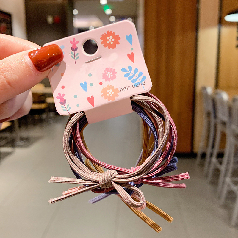 6-pieza de la muchacha lindo básico lazo-up pequeña banda de goma Internet celebridad ins Mori pelo banda cuerda de pelo Corea del Sur simple
