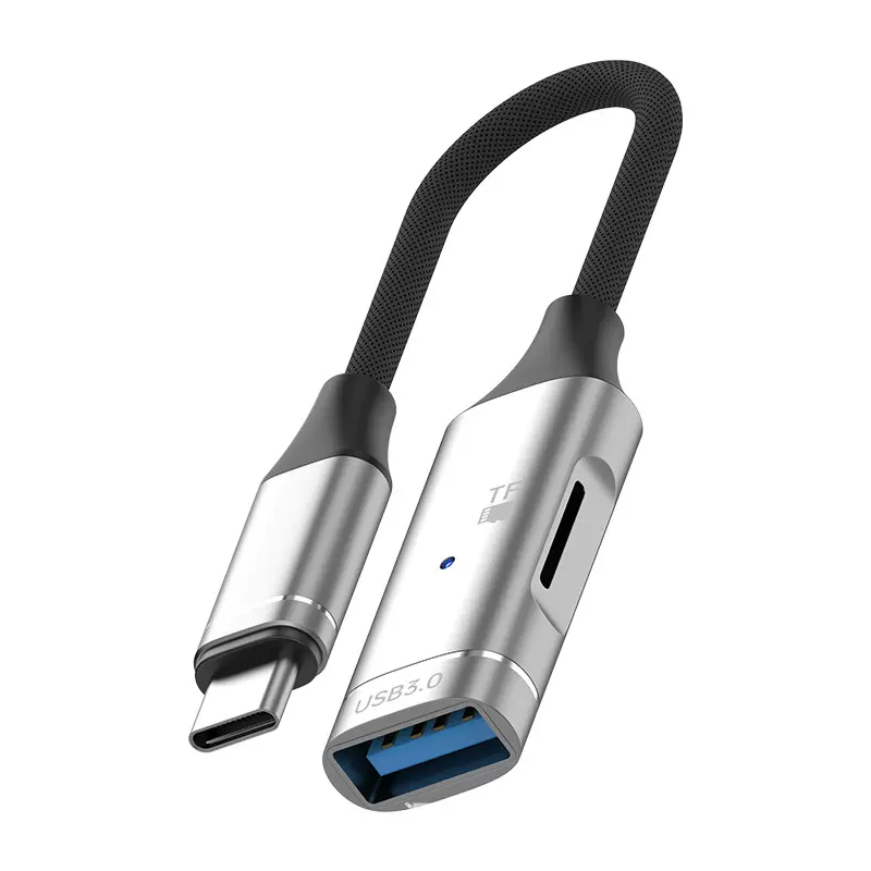 适用Type-C苹果otg读卡器加USB二合一读TF高速2.0的读卡器转换器