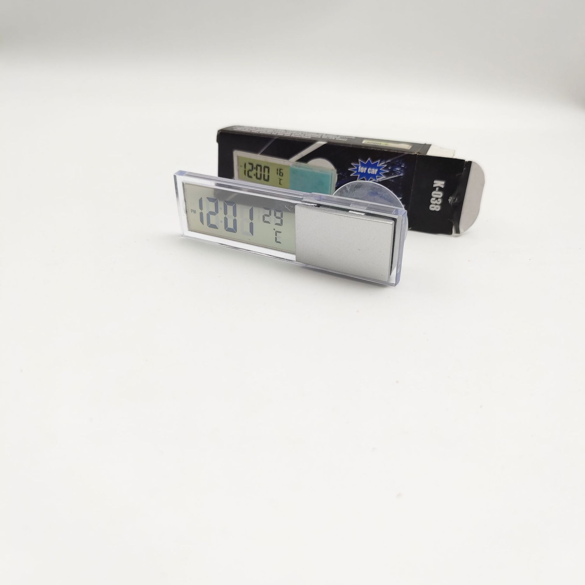 Suction Cup Electronic Clock for Display, Glass Time Display, Car Accessories, LCD Car Electronic Clock, Dual-Use Thermometer