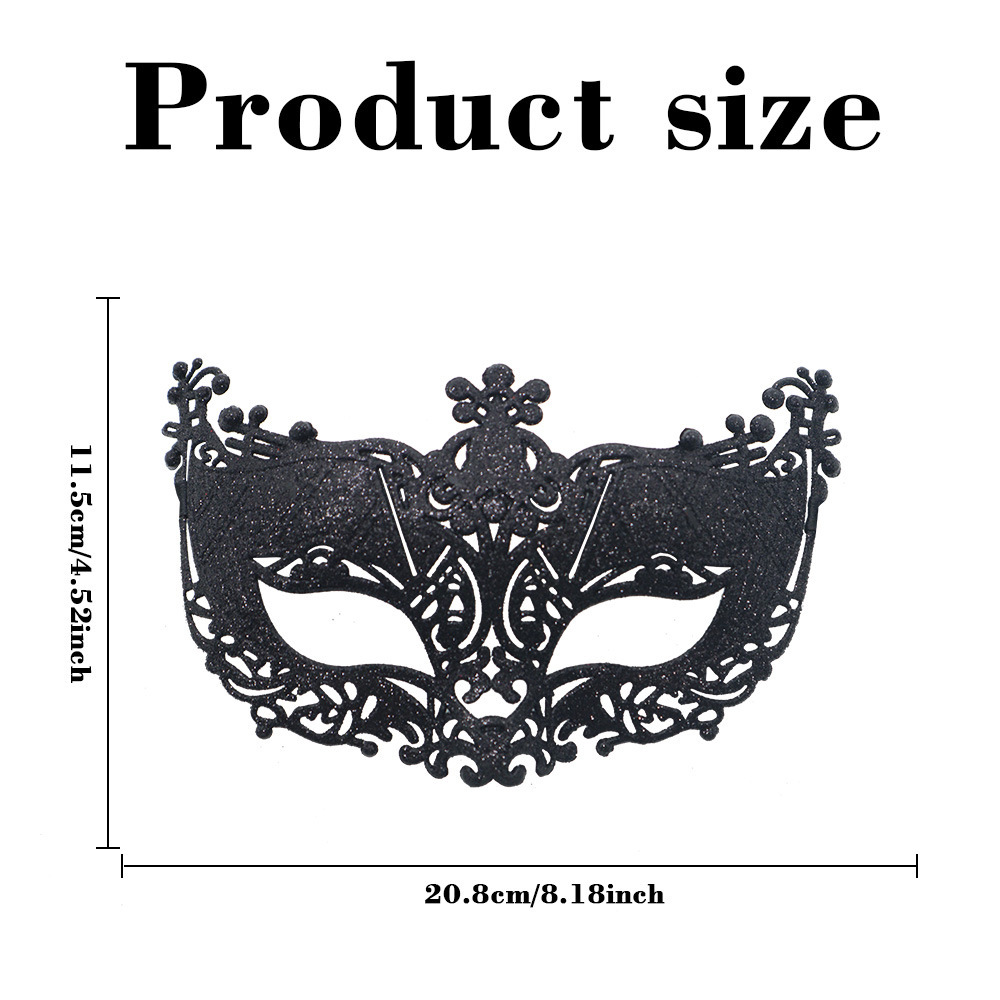 Amazon Carnaval Fox Half Face Mask Polvo de Oro Hollow Ball Halloween Venecia máscara de maquillaje de plástico