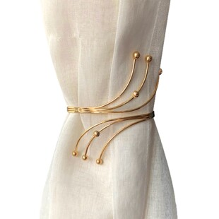 Metal Multi-Layered Ball Arm Ring with Diamond Open Arm Bracelet Curtain Strap Curtain Buckle Arm Ring Hand Decoration