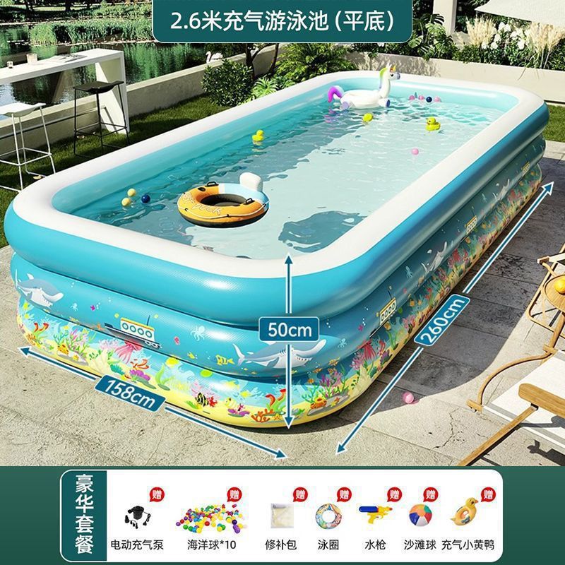 Piscina infláble para niños domésticos, piscina de juego para adultos, gran patio rural al aire libre, bañera plegable de bebé