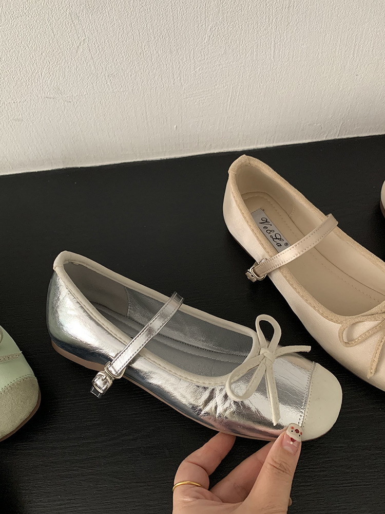 Zapatos Mary Jane de lazo suave francés, zapatos de mujer, aumento de principios de primavera, nuevos zapatos de ballet con faldas, zapatos individuales