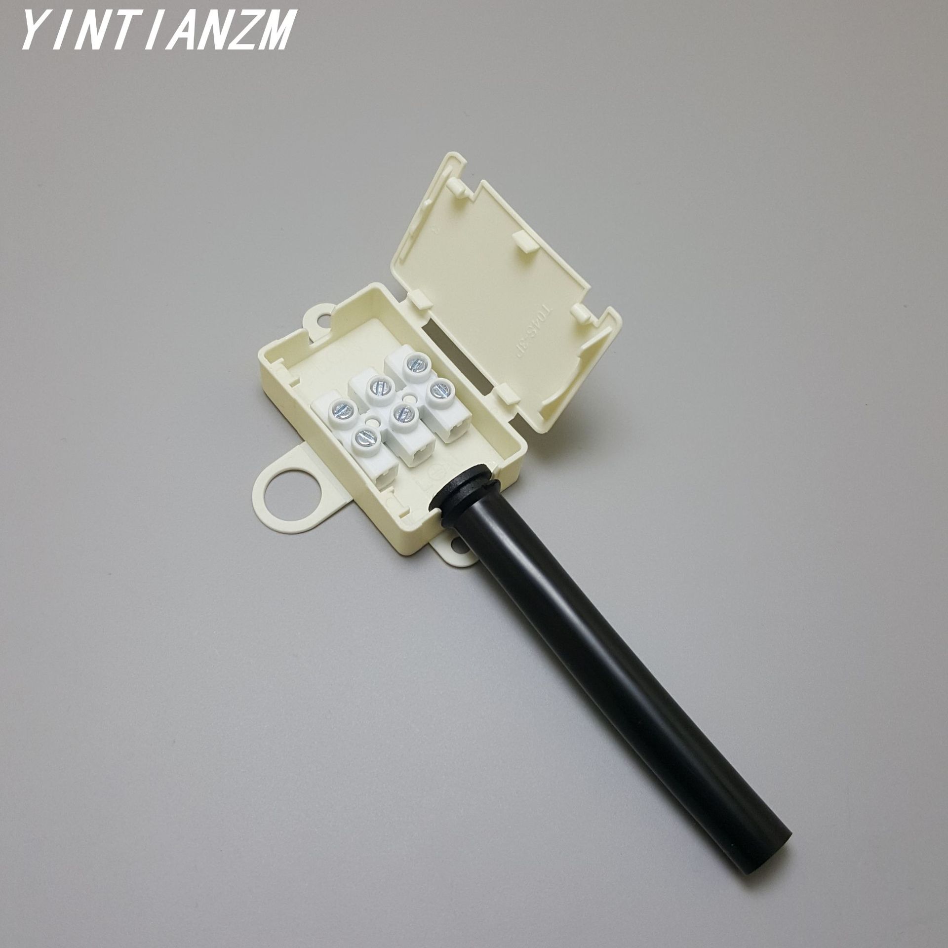 VDE认证三位接线盒T04S-3P端子盒带黑色胶管欧规三位端子接线盒