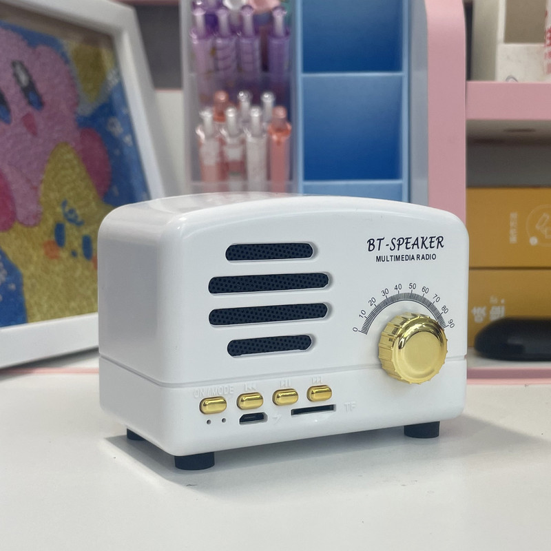 新品bt01レトロbluetoothスピーカーラジオカードサブウーファクリエイティブギフトミニアンティークオーディオ|undefined