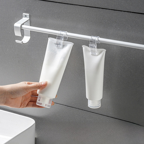 Hook clip bathroom storage transparent hooks face wash toothpaste holder household suspended bathroom toothpaste holder rack