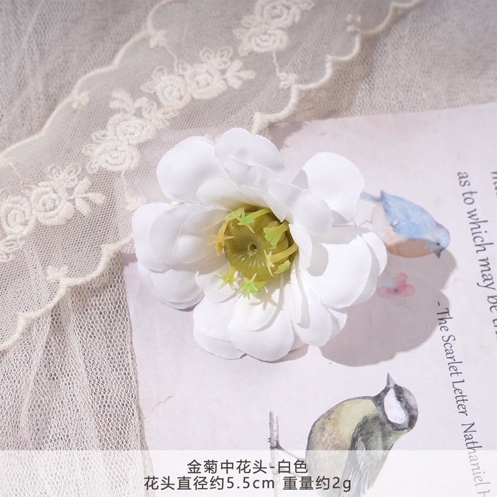 YG-국화 중간 꽃 머리-흰색