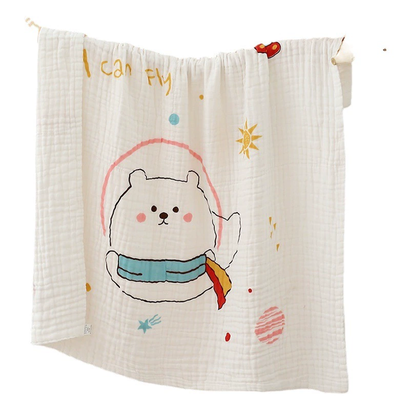 Новое шестислойное хлопковое Марлевое банное полотенце высокой плотности с одним цветком, супер мягкое Впитывающее одеяло для новорожденных, банная сумка, четыре сезона