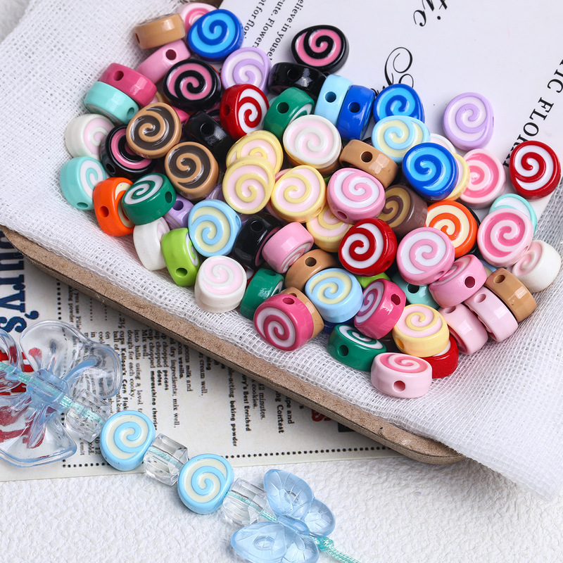 Dopamine Acrylic Cartoon Swiss Roll Beads Cloud Loose Beads Handmade DIY Jewelry Phone Chain Bracelet Accessories