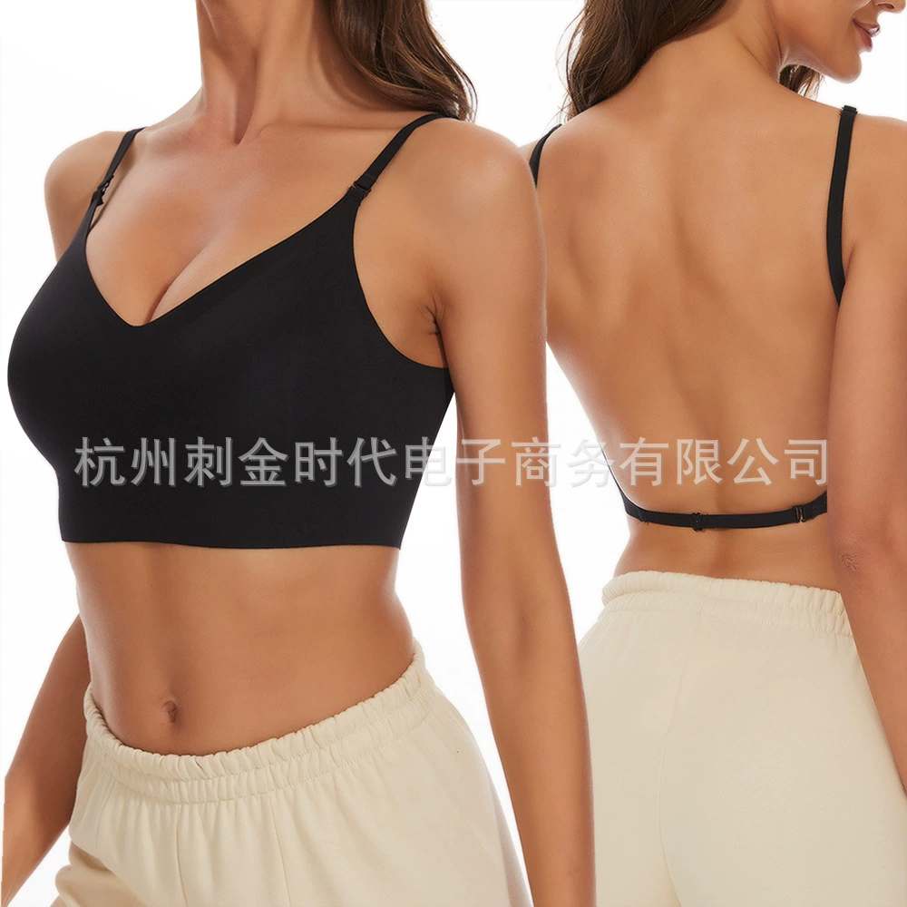 Base bra, underwear, European style, backless, beautiful back