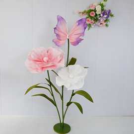 ♡巨型纸艺花立杆装饰花艺纸花虞美人橱窗婚庆假花婚礼婚房大