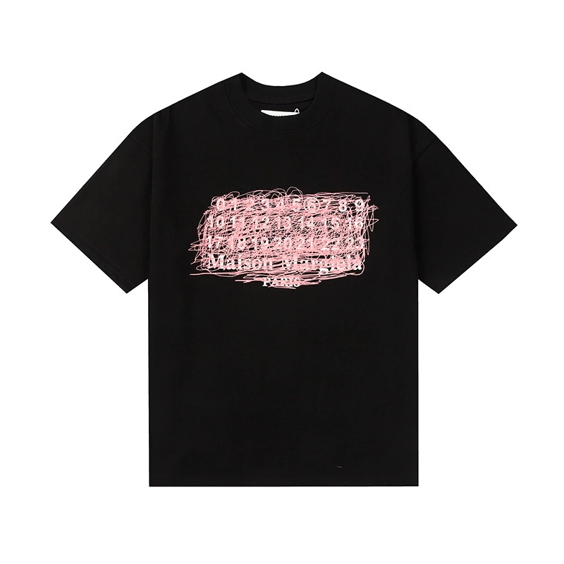 Maison Margiela 24SS коллекция MM6 цифровой узор круглый вырез мужской и женский модный бренд укороченный рукав футболка серия