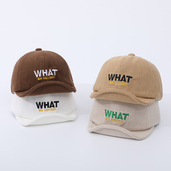 INS Korean style baby peaked hat spring and autumn thin corduroy style hat for men and women versatile alphabet hat trend
