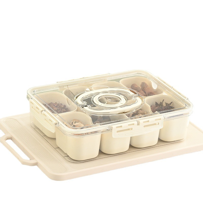 Caja de condimentos de subformato de cocina Caja de almacenamiento de gran capacidad sellada Almacenamiento de alimentos con tapa Caja de conservación del refrigerador Caja de ingredientes