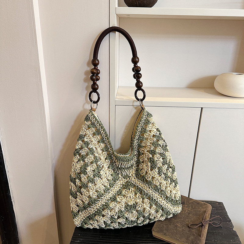 Bolsa de tejido de gran capacidad para mujeres 2026 nuevo verano de vacaciones en la playa bolsa de viaje simple bolsa de arte image 8