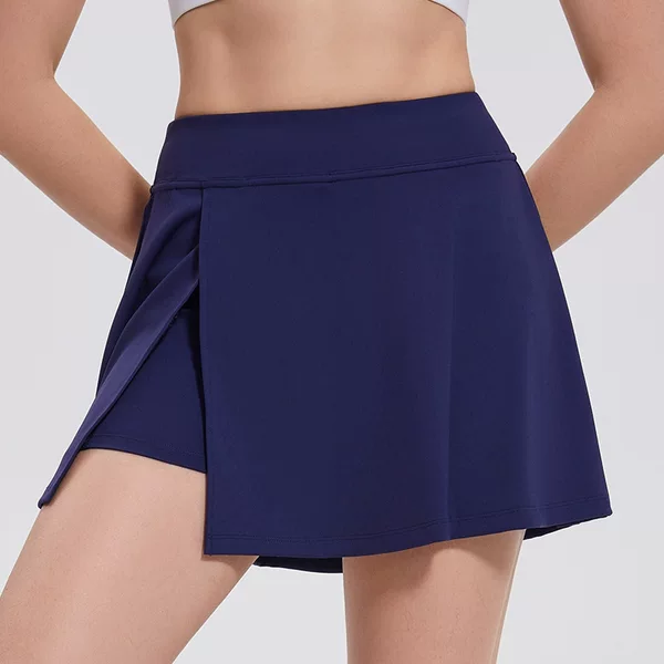 Spring and Summer Tennis Skirt Women's Badminton Skirt Sports Yoga Half-Length Baseball Skirt Tennis Wear Sun Protection and Anti-Exposure A-Line Skirt