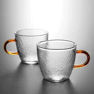 厂家功夫玻璃小茶杯带把茶具套装小号透明品茗杯耐热主人杯一件代