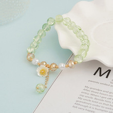 2023冬季新款彩色韩版爆花水晶手串女生DIY清新小花朵手链ins手饰