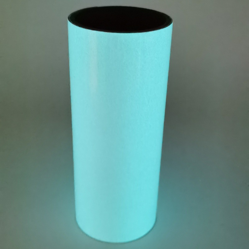 蓝绿光夜光膜不干胶PET刻字蓄光膜喷绘发光膜PVC高亮荧光材料