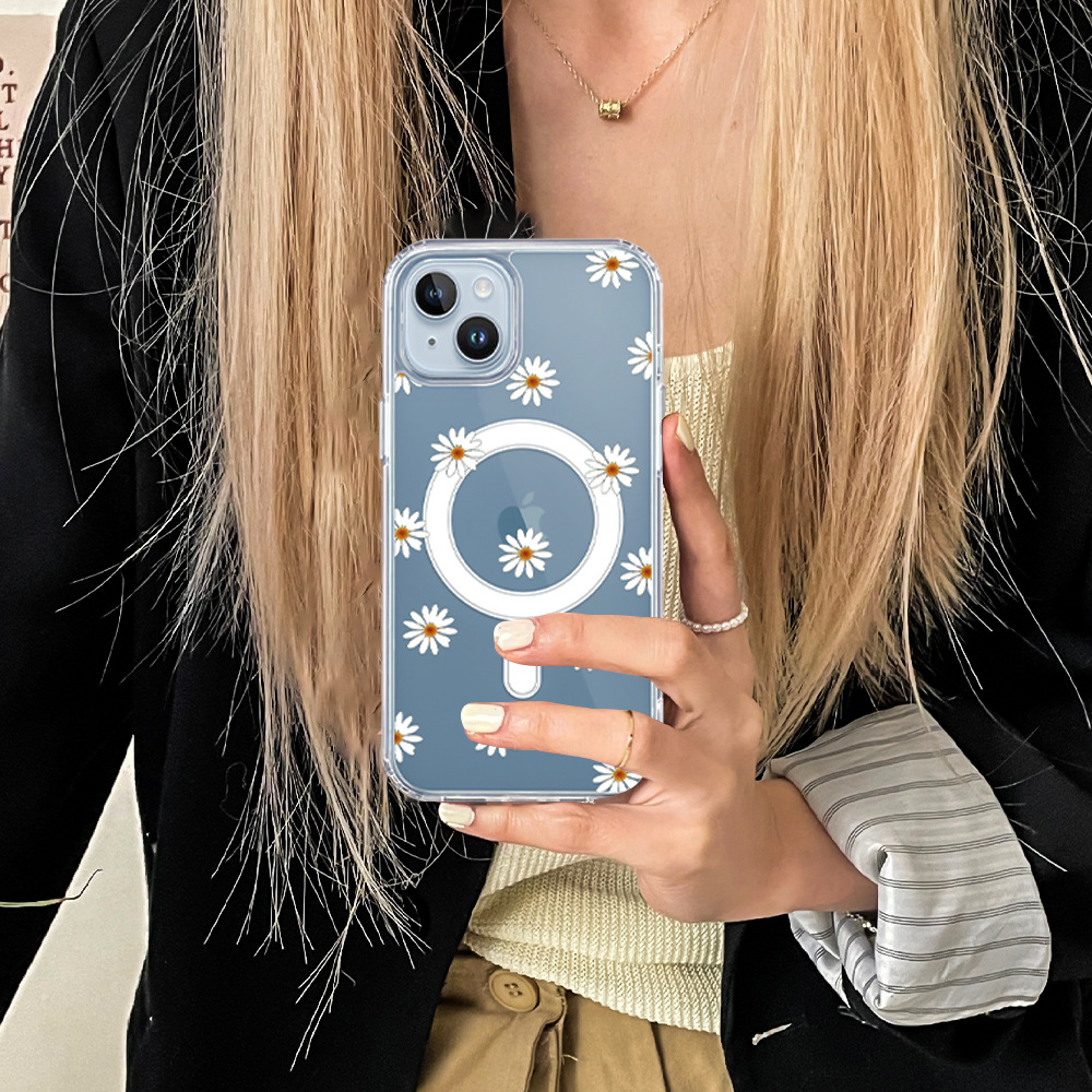 80g Weight iPhone Applicable Brands Phone Cases Classification PC, tpu Material Flower Pattern Sweet Style PC Tpu Flower Sweet Phone Cases Phone Accessories 7