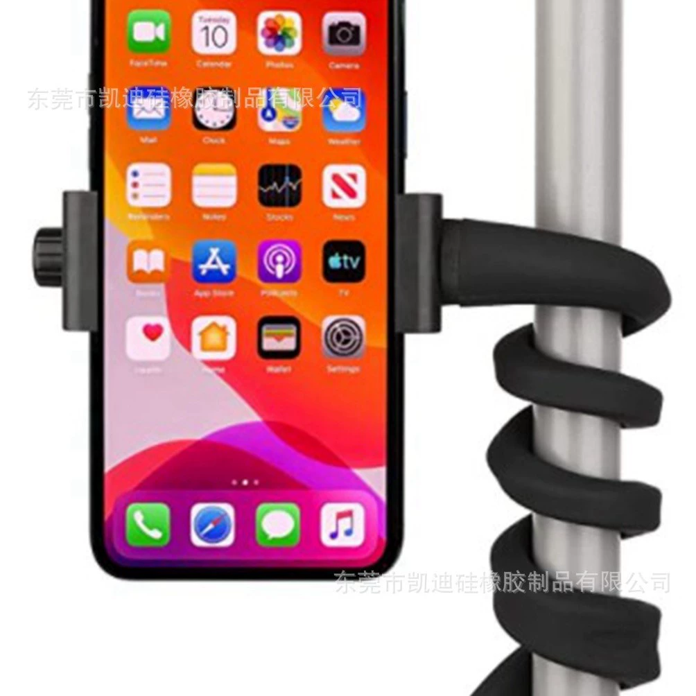 Flexible Silicone Phone Mount Tube, 360° Bendable Holder for Baby Monitor & Mobile, Black/White