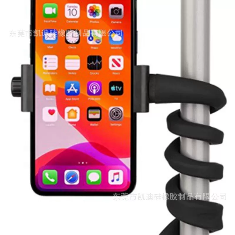 Flexible Silicone Phone Mount Tube, 360° Bendable Holder for Baby Monitor & Mobile, Black/White