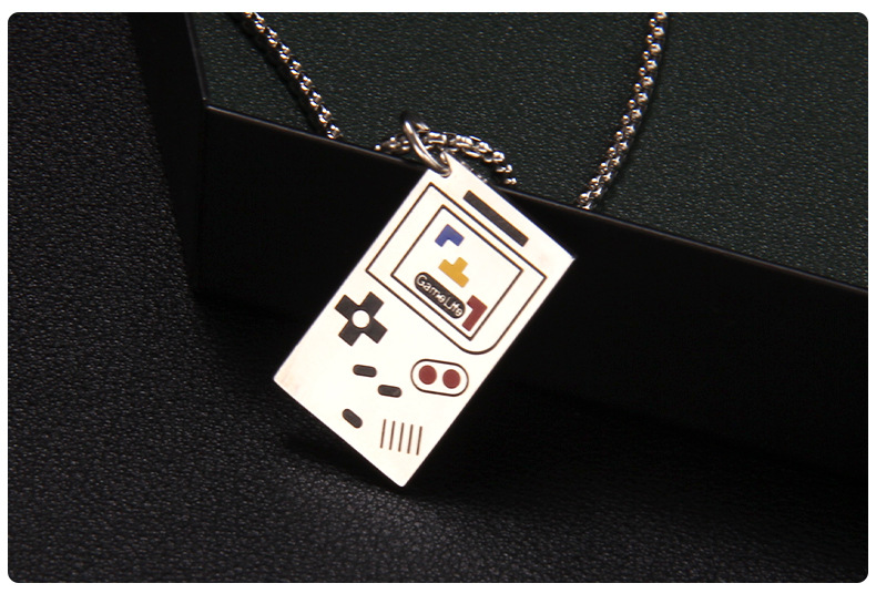 Fashion Gamepad Stainless Steel Enamel Pendant Necklace 1 Piece