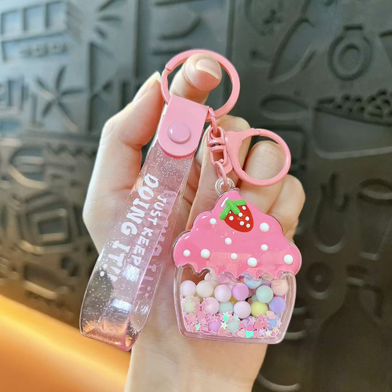クリエイティブな新しいバタービーンアイスクリームキーホルダーかわいいバッグペンダント車のキーチェーングラバーギフト卸売|undefined