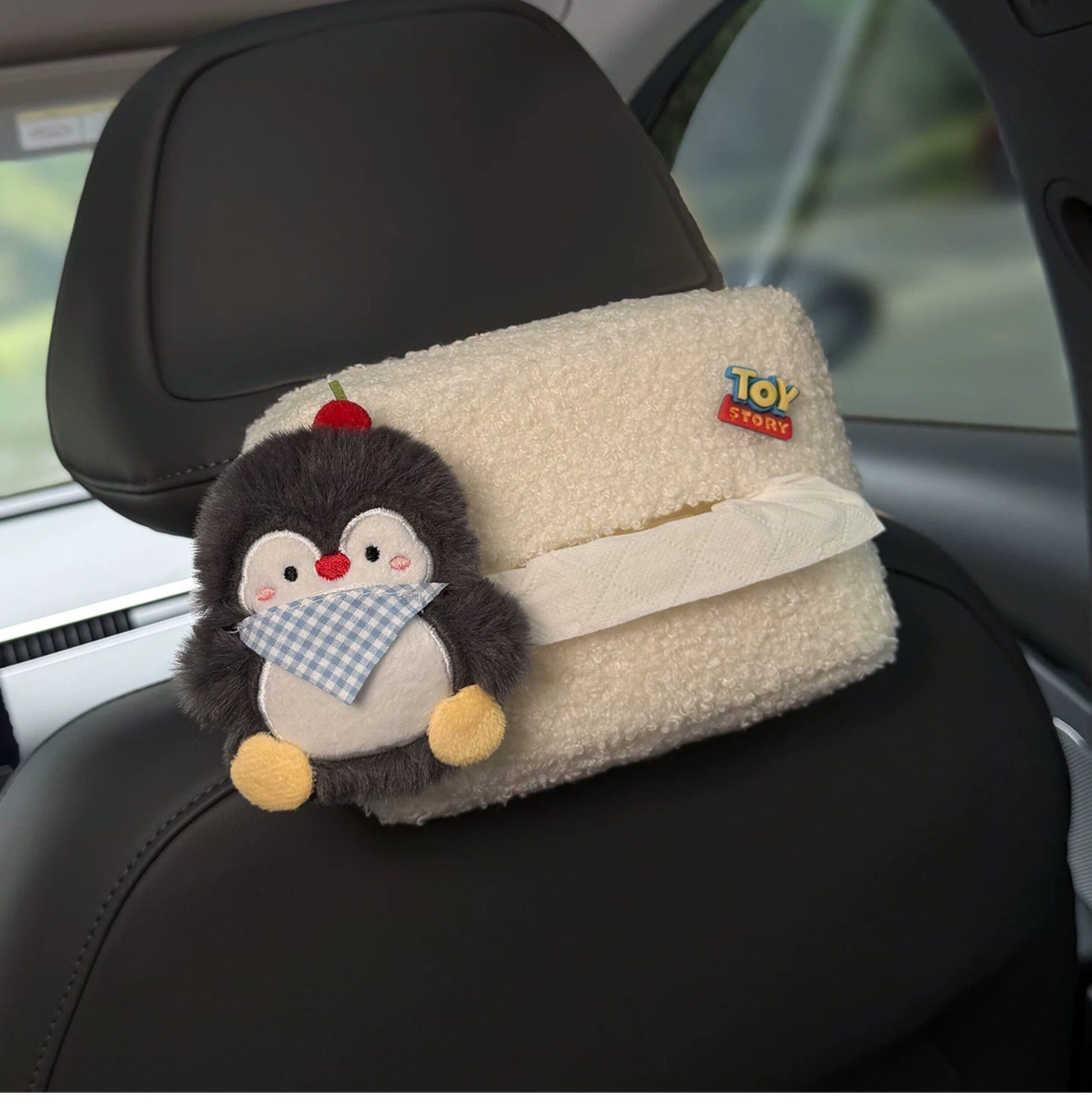Cute Penguin Car Tissue Box 2026 New Model Rear Seat Headrest Hanging Style High-end for Women