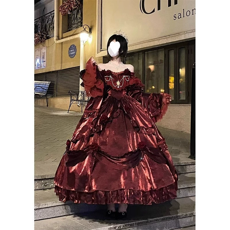 Принцесса в побеге платье красная фея платье элегантная Лолита для взрослых