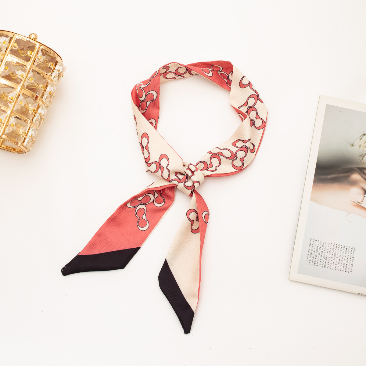 【코우치 시리즈●핑크] 실크 스카프 1개