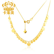 黄金批发18k金亮片项链女AU750彩金套链ins直播引流批发一件代发