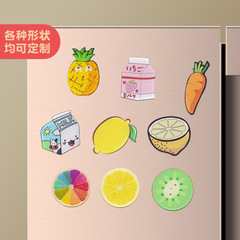 Acrylic Refrigerator Magnet Creative Magnetic Sticker PVC Food Fruit Memo Magnet Sticker