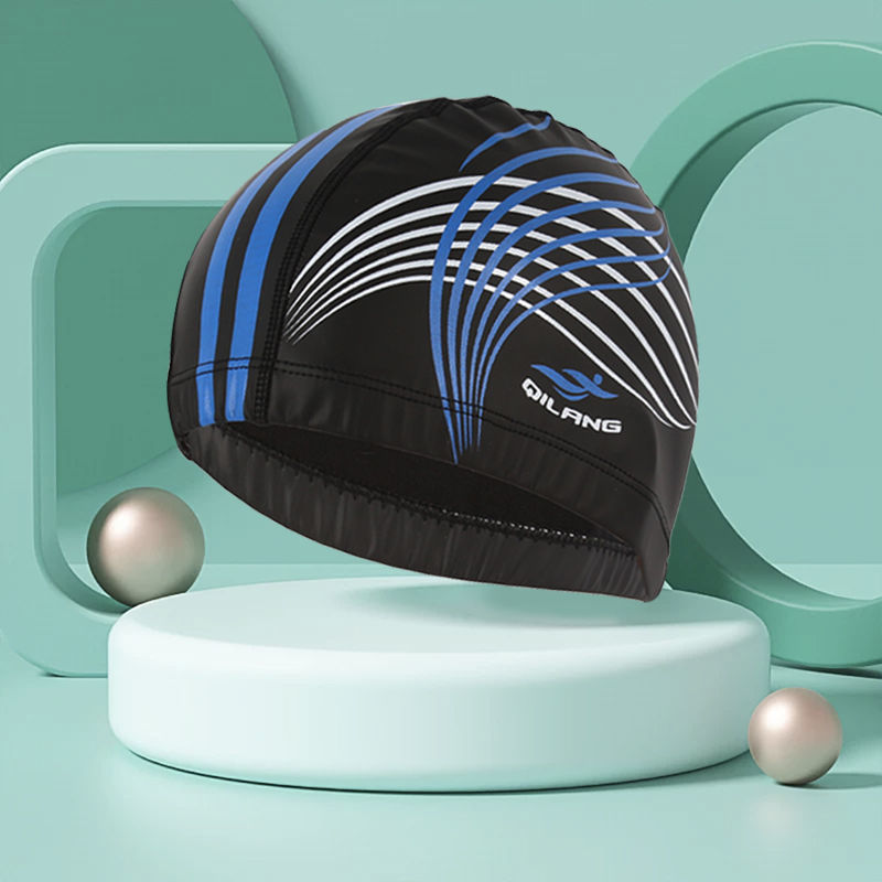 Sombreros de baño para hombres y mujeres pu adultos niños tela general no estrangulada cabeza larga fábrica de sombreros de baño comercio al por mayor