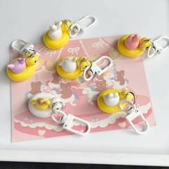 Cute Little Duck Sanrio Keychain Original School Bag Pendant Girl Cartoon Keychain Best Friend Gift Accessories