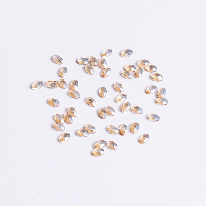 타원형 2.5*4mm 샴페인 평면 바닥 특수 형상 [ZX049-25]