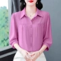 七分袖新款妈妈款宽松衬衫