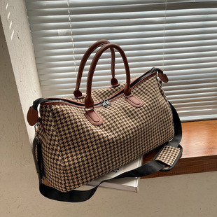 New woolen cloth houndstooth large-capacity travel bag short-distance luggage bag accommodation bag fitness factory wholesale