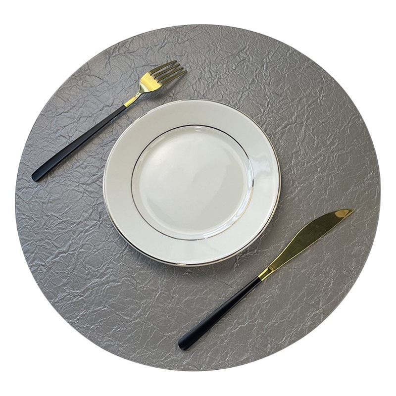 Barra de bar mantel de cuero redondo grueso retro, impermeable y a prueba de aceite, tapete de mesa, tapete de aislamiento térmico de mostrador de vajilla de sensación avanzada
