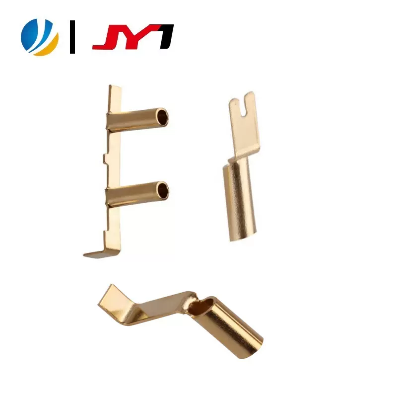 聚盈厂家直销黄铜镀金2.5圆管防水连接器电源2.5电极插孔端子